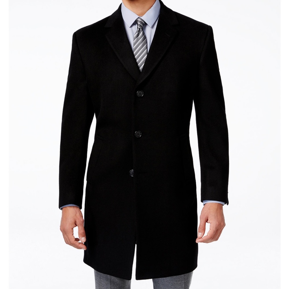 Mens raburn wool-blend over coat slim-fit